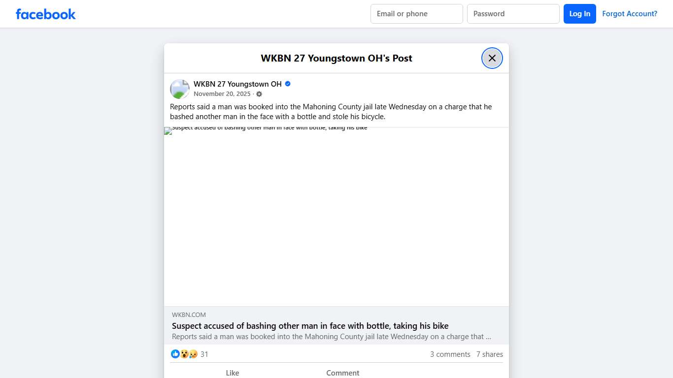 Reports said a man was booked into... - WKBN 27 Youngstown OH | Facebook